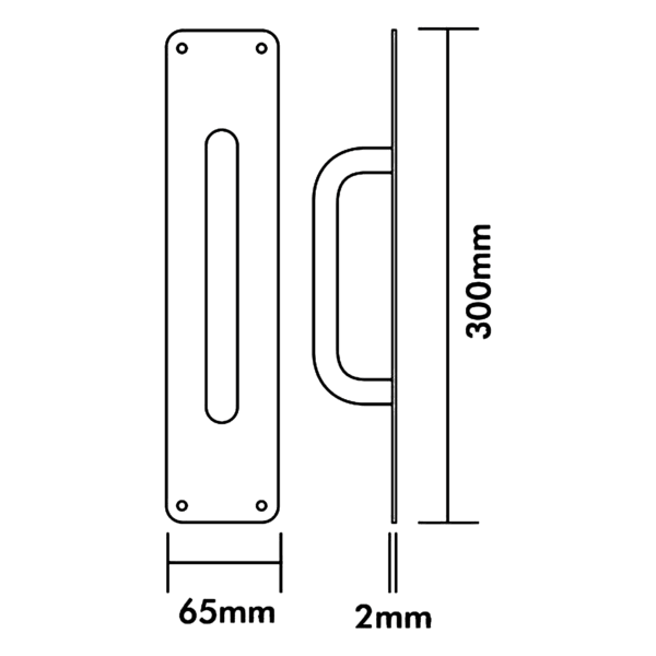 Novas Visible Fix 300x65mm Pull Plate - Image 2