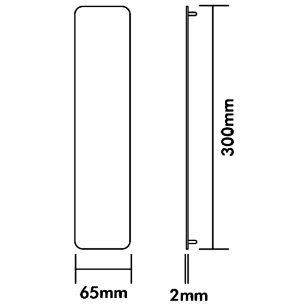 Novas Concealed Fix 300x65mm Push Plate - Image 2