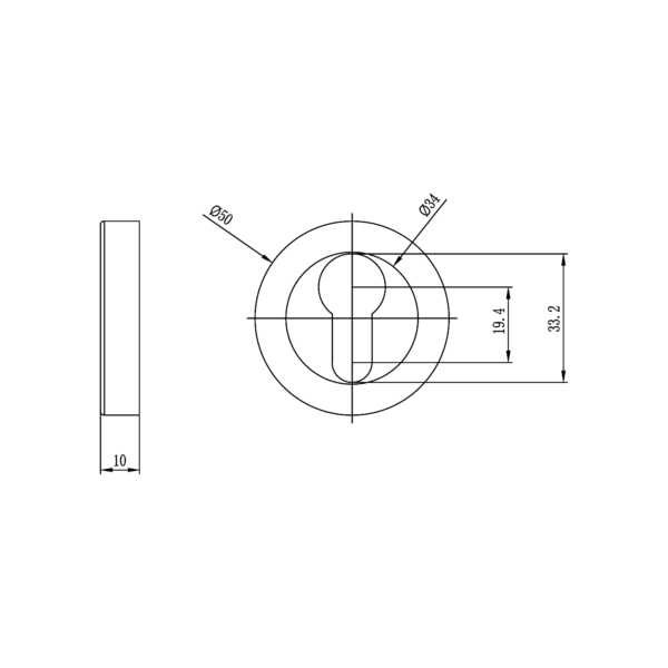 Euro Cylinder Escutcheon (Pair) - Image 2