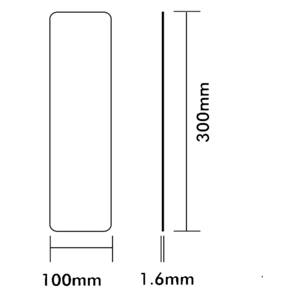 Novas Concealed Fix 300x100mm Push Plate - Image 2