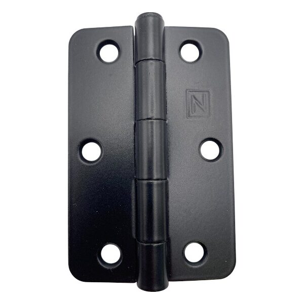 Novas Hinge 89x59mm Loose Pin Black 1/4 Radius w/Screws