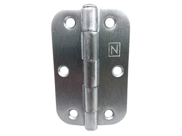 Novas Hinge 89x59mm Loose Pin Satin Chrome 1/2 Radius w/Screws