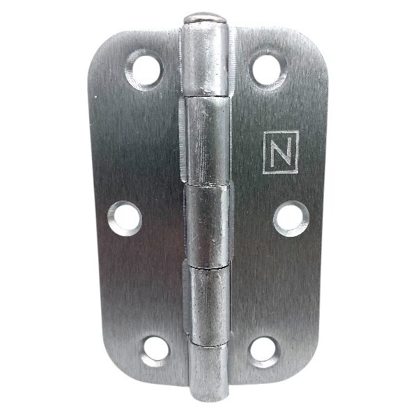 Novas Hinge 89x59mm Loose Pin Satin Chrome 1/2 Radius w/Screws
