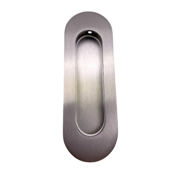 Oval Flush Pull Satin Stainless 120x40mm